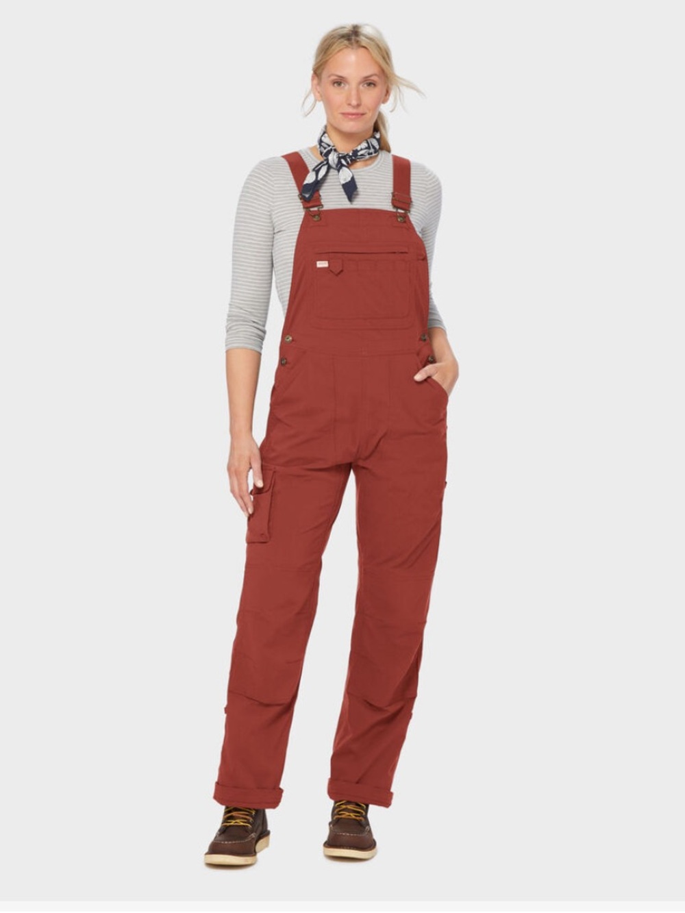 Women's Heirloom Gardening Bib  Overalls -Duluth Trading Co. - Brick Red XS x 31